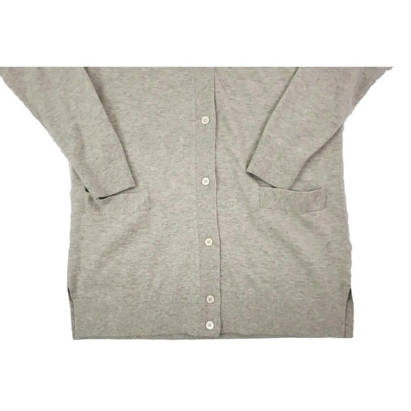 Gap~Woman Size L~Gray Long Delves Button-Up Sweater Cardigan, Pockets Wool Blend - Picture 4 of 14